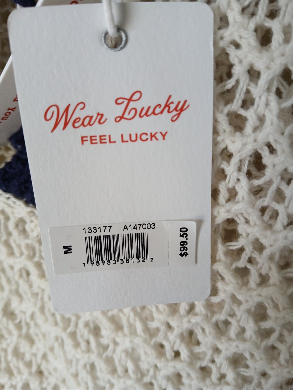 Lucky Brand Tie Keyhole Open Knit Tunic Sweater Size Medium - Picture 5 of 8